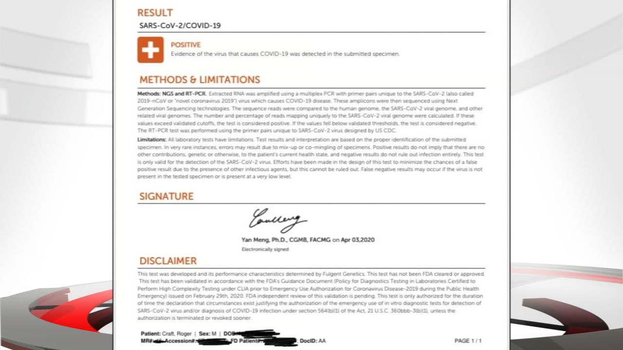 Visitor of local pop-up coronavirus testing site questions accuracy of positive results